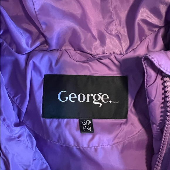 George Kids Puffer Jacket Girls Purple - Picture 2 of 3